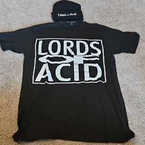 Lords of Acid Black T-Shirt and Beanie Set-New With No Tags